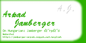 arpad jamberger business card